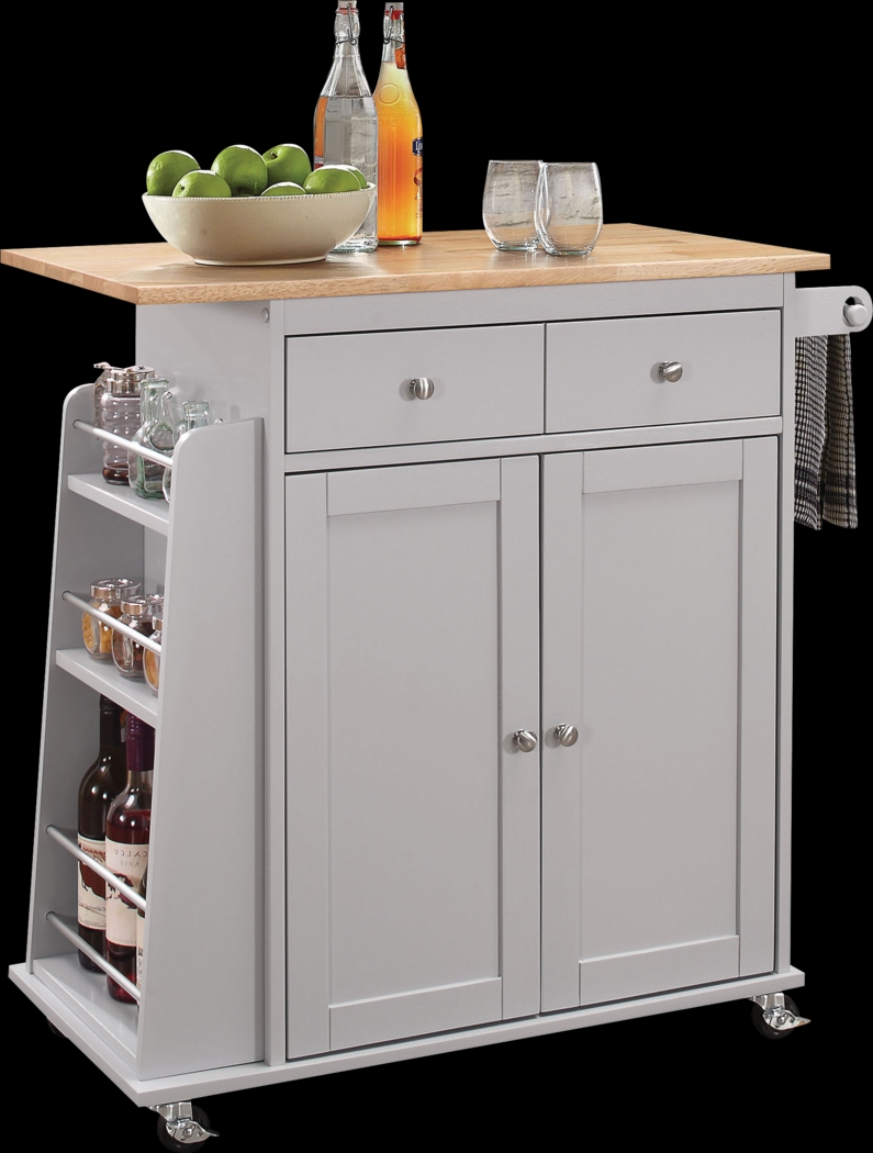 Tullarick Gray Kitchen Cart - Thumbnail - Image 1