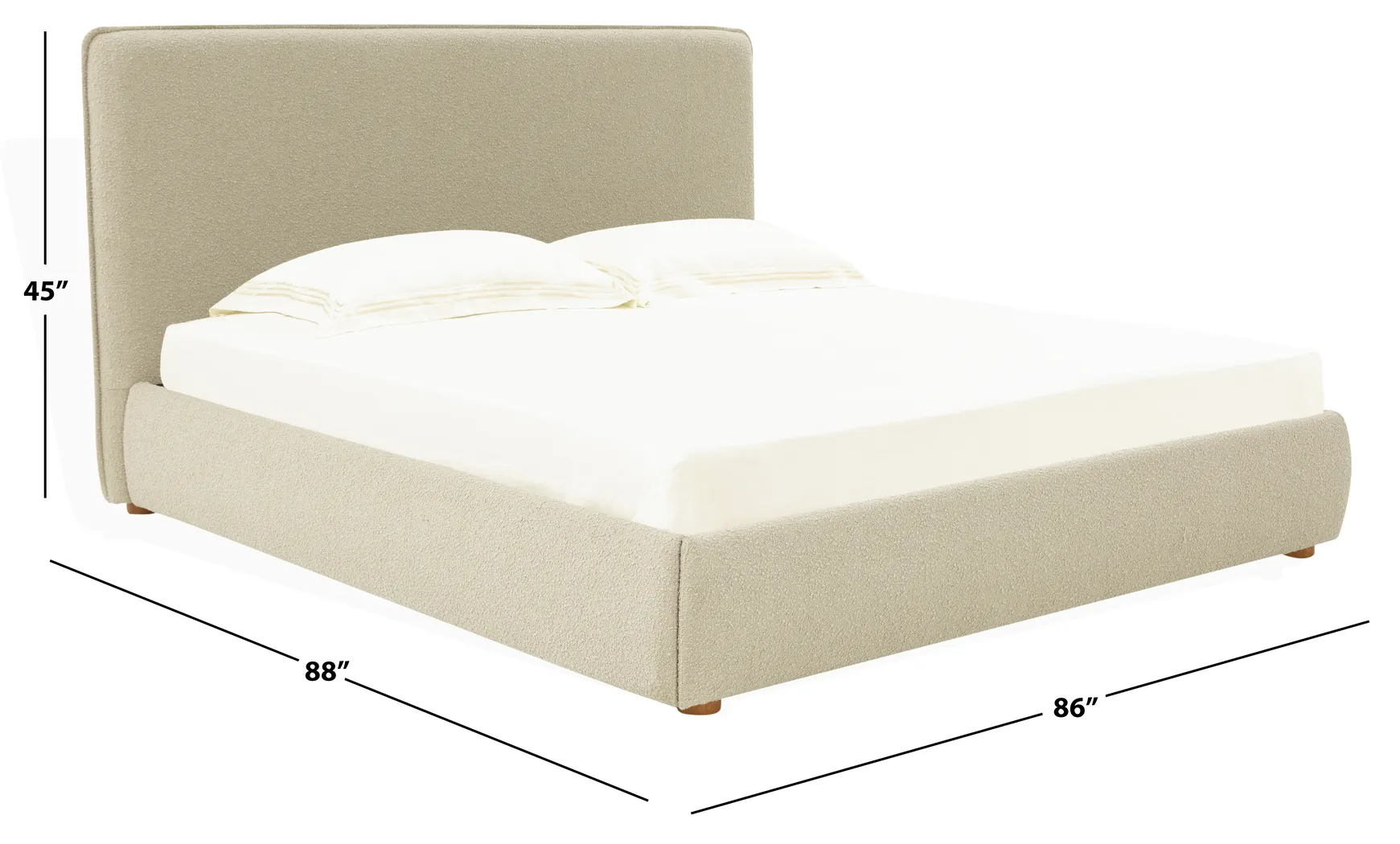 Tulli Oatmeal King Bed - Thumbnail - Image 6