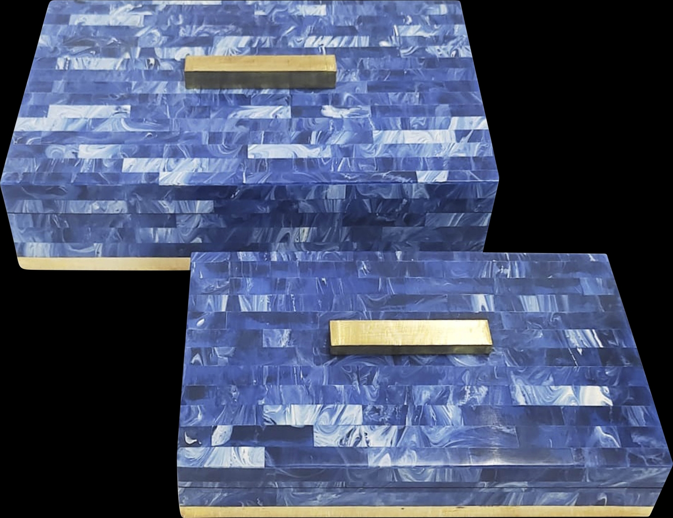 Tullibody Blue Decorative Box, Set of 2 - Thumbnail - Image 1