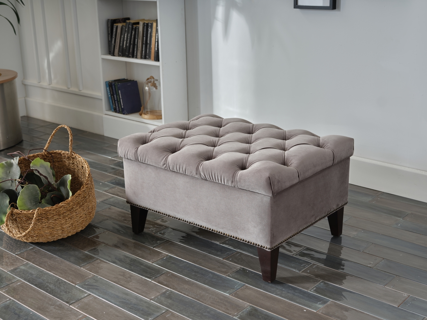 Tumbrel Gray Accent Ottoman - Thumbnail - Image 5