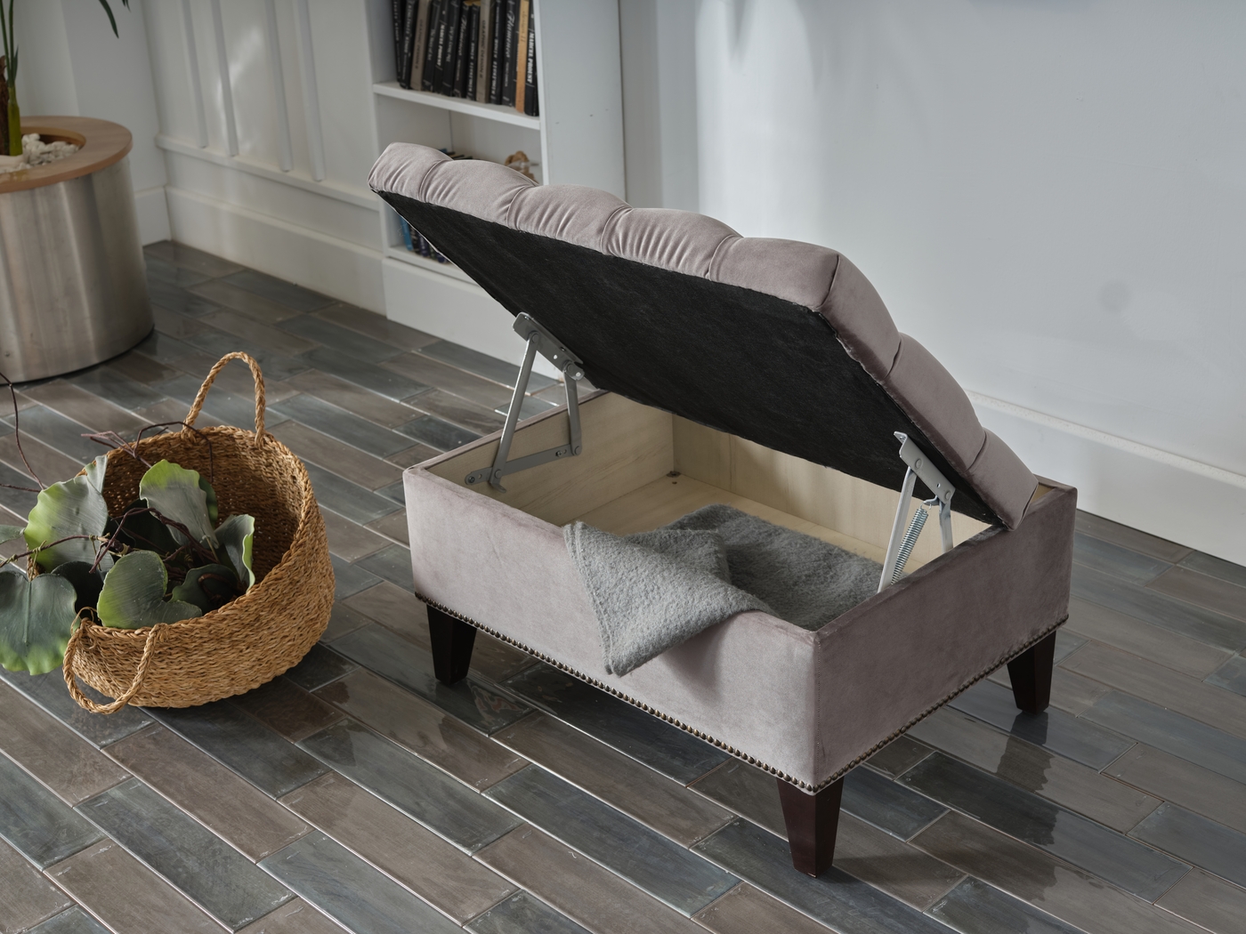 Tumbrel Gray Accent Ottoman - Thumbnail - Image 6