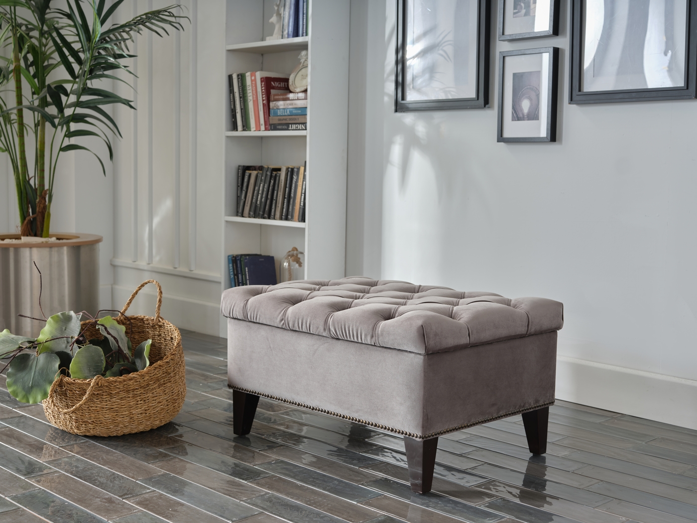 Tumbrel Gray Accent Ottoman - Thumbnail - Image 7