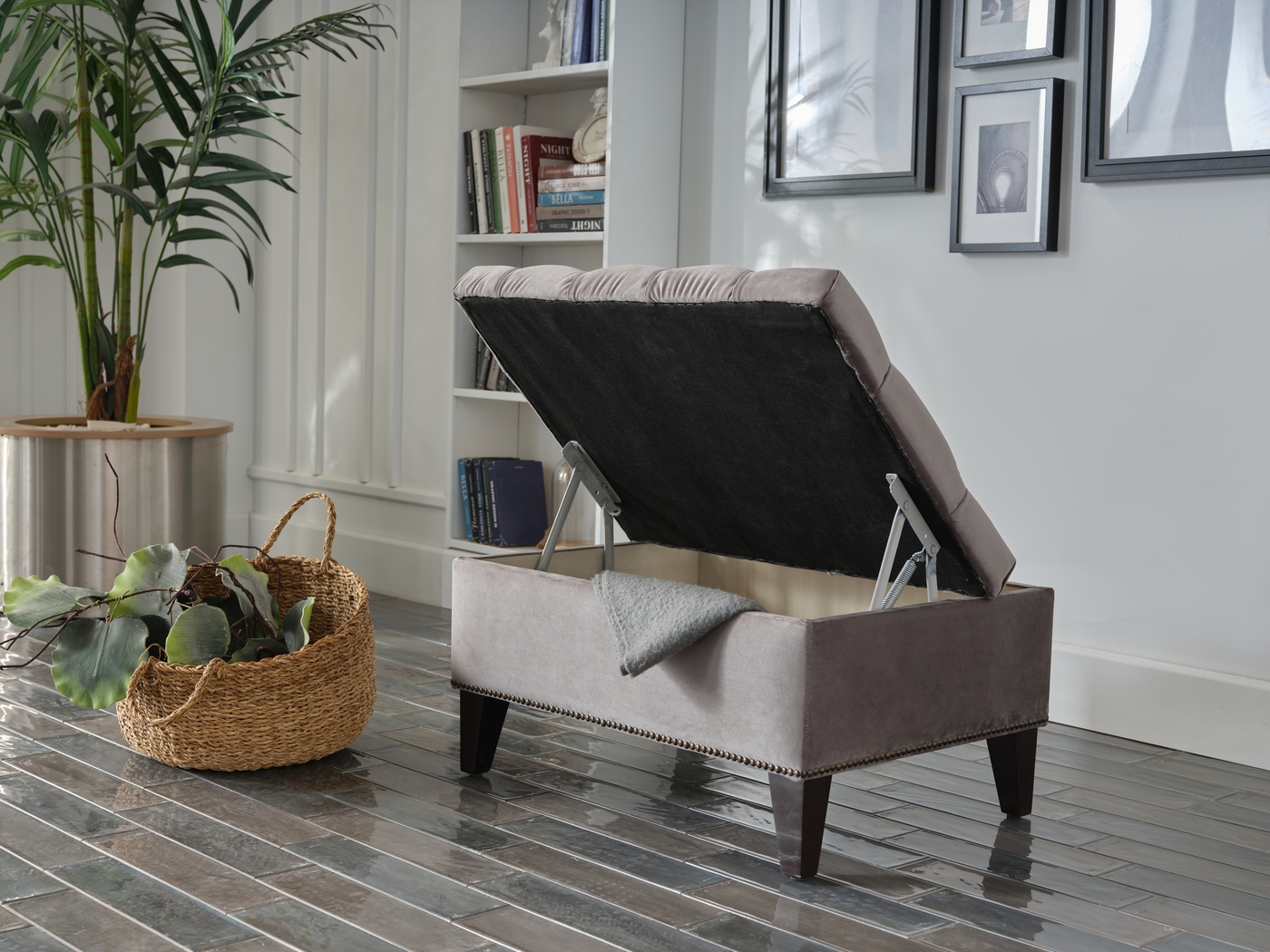 Tumbrel Gray Accent Ottoman - Thumbnail - Image 8