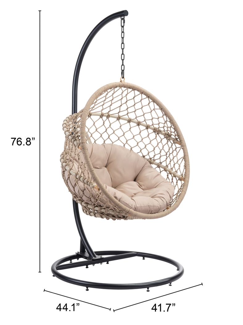 Tumwater Natural Outdoor  Hanging Chair - Thumbnail - Image 4