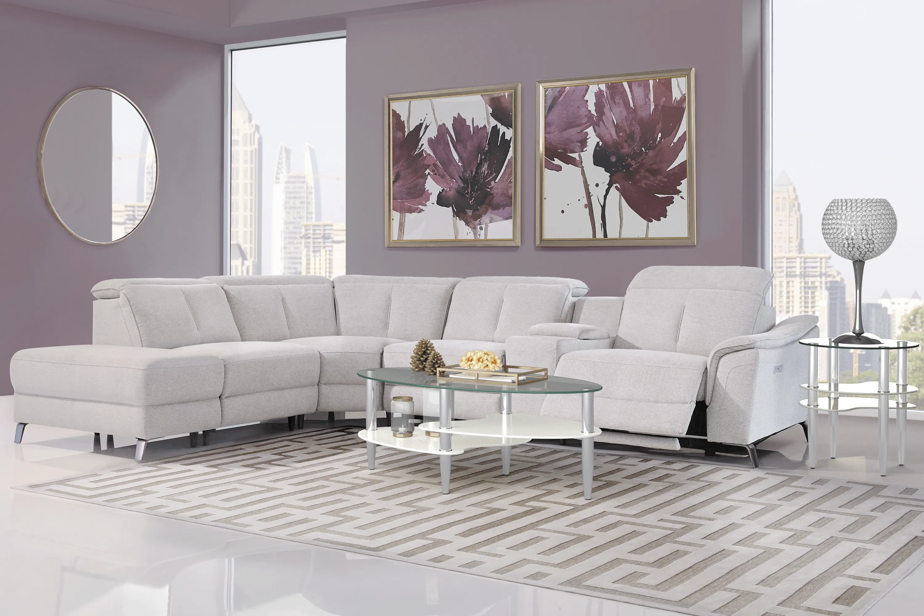 Turano Gray 6 Pc Dual Power Reclining Sectional - Thumbnail - Image 2