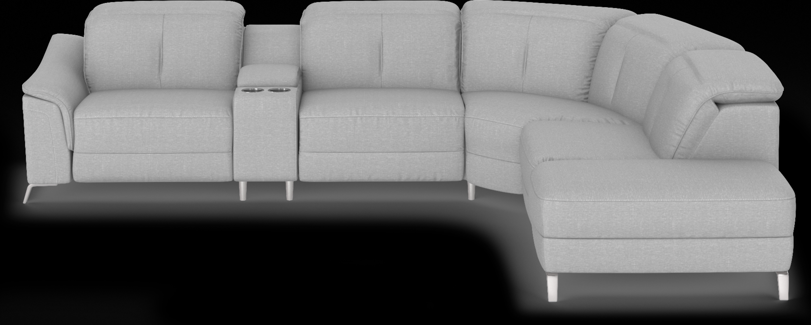 Turano Gray 6 Pc Dual Power Reclining Sectional - Thumbnail - Image 3