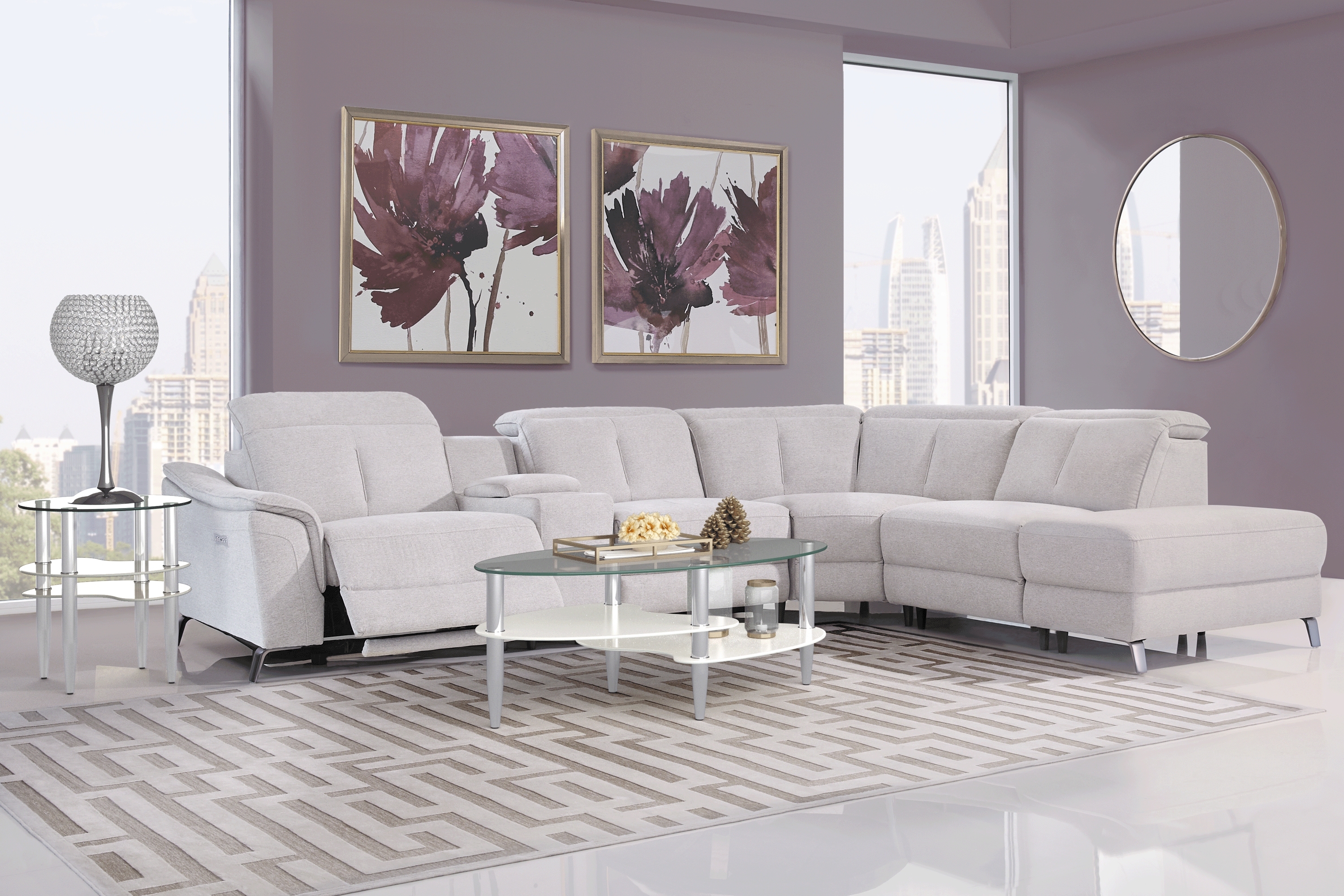 Turano Gray 6 Pc Dual Power Reclining Sectional - Thumbnail - Image 2