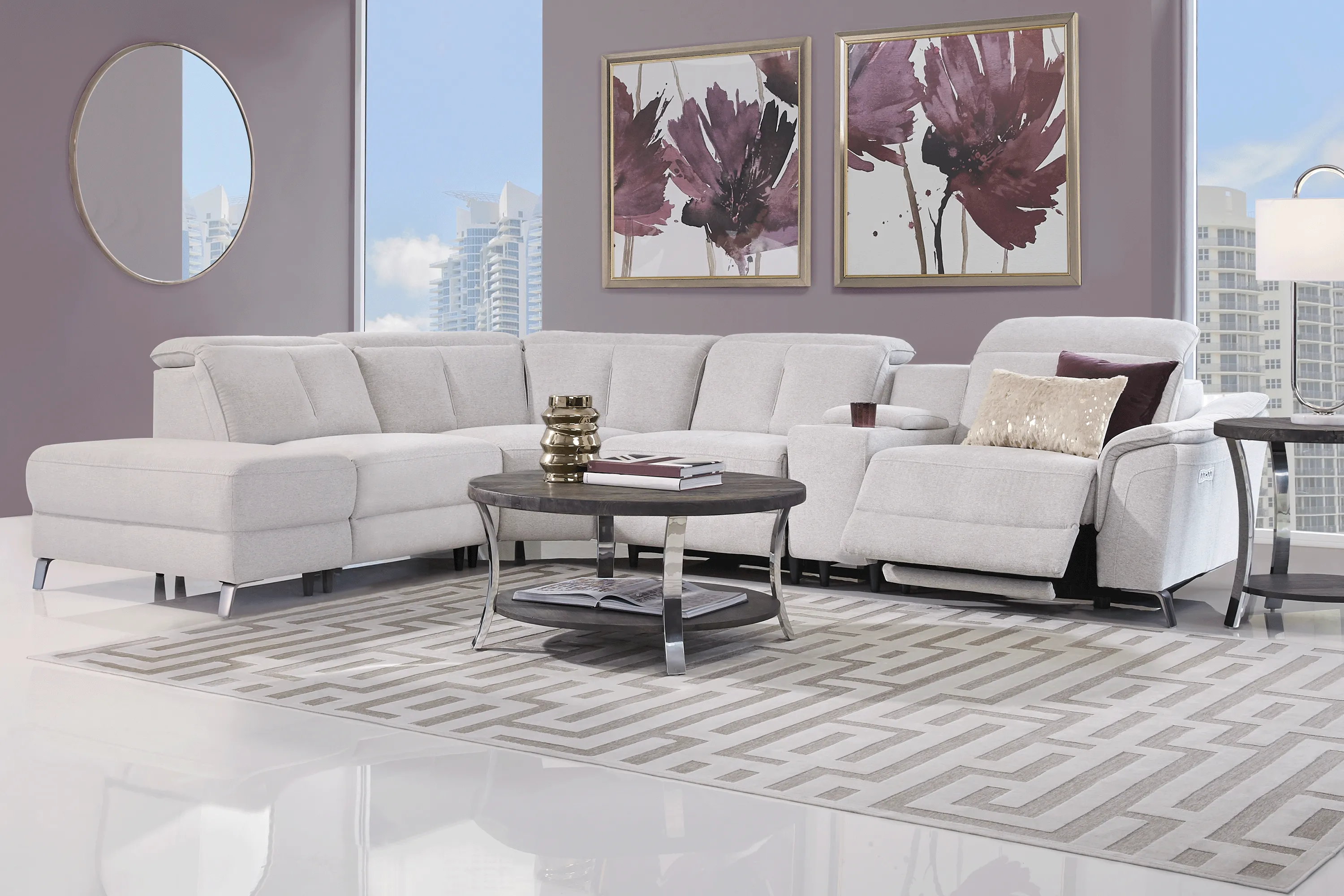 Turano Gray 6 Pc Dual Power Reclining Sectional - Thumbnail - Image 2