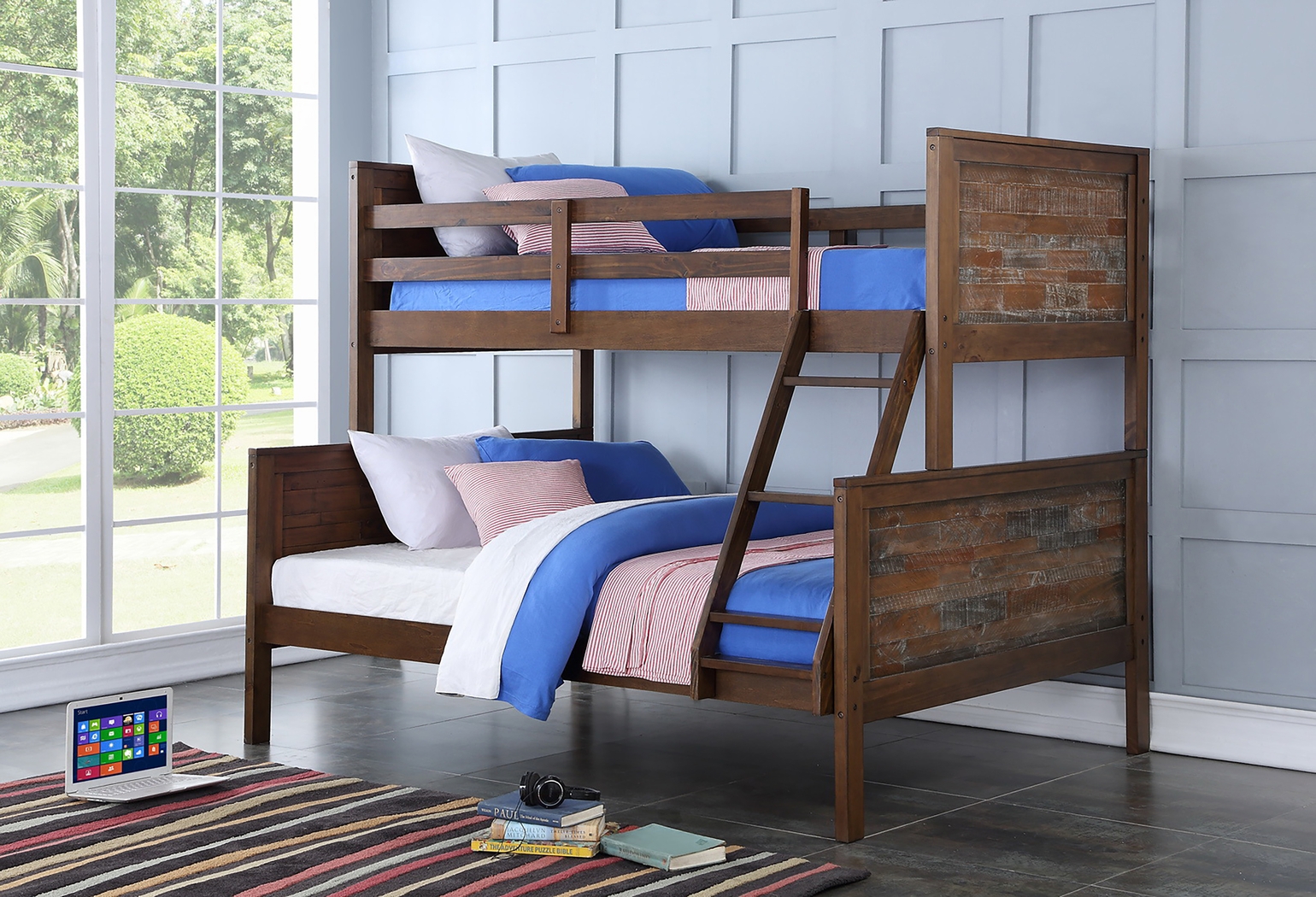 Turin Ridge Brown Twin/Full Bunk Bed - Thumbnail - Image 1
