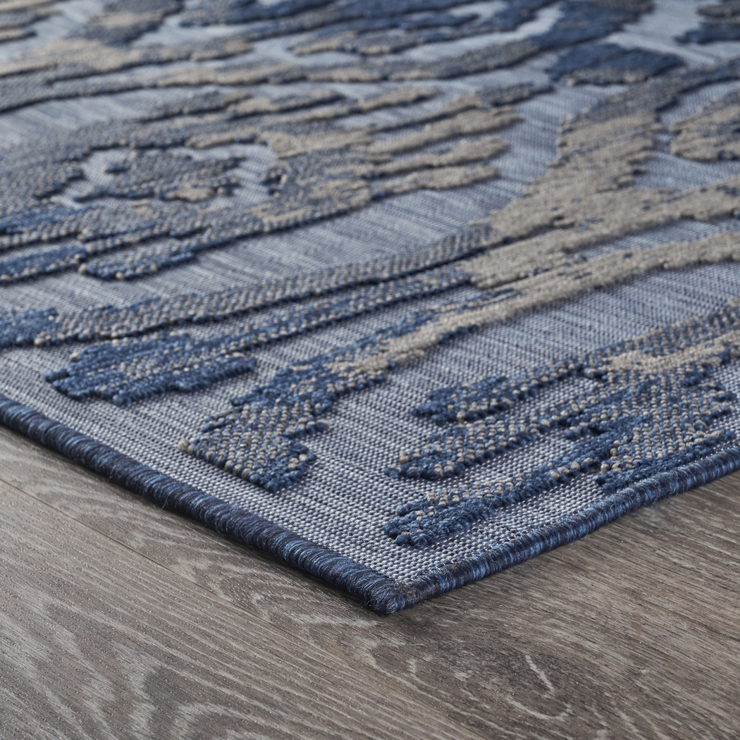 Turnia Blue 5' x 7' Indoor/Outdoor Rug - Thumbnail - Image 8