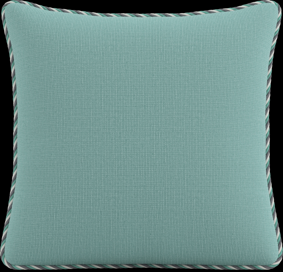 Turquoise Solid Indoor/Outdoor Accent Pillow, Set of Two - Thumbnail - Image 2