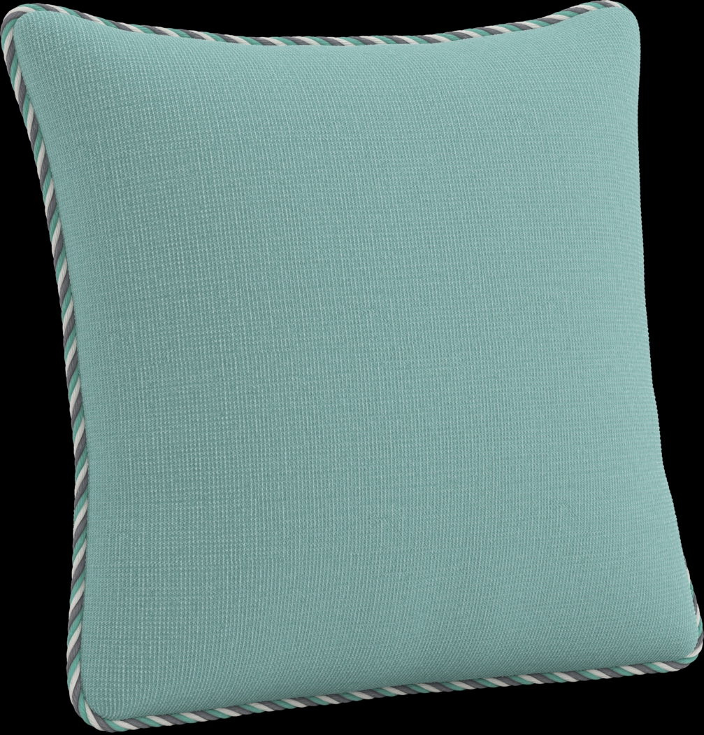 Turquoise Solid Indoor/Outdoor Accent Pillow, Set of Two - Thumbnail - Image 3