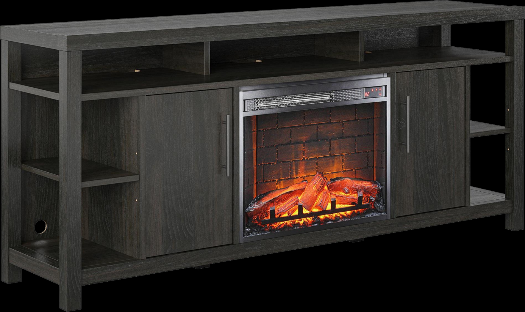 Turrell Espresso 68 in. Console with Electric Fireplace - Thumbnail - Image 1
