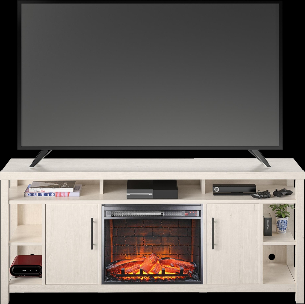 Turrell Ivory 68 in. Console with Electric Fireplace - Thumbnail - Image 5