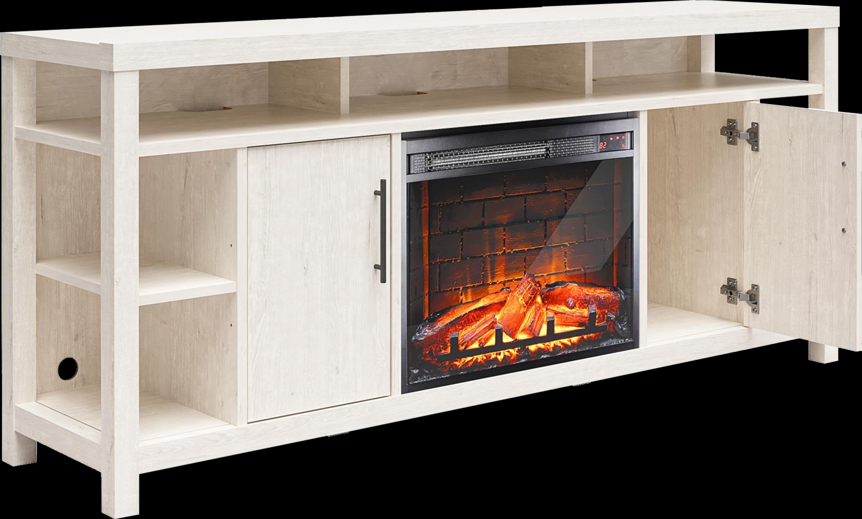 Turrell Ivory 68 in. Console with Electric Fireplace - Thumbnail - Image 7