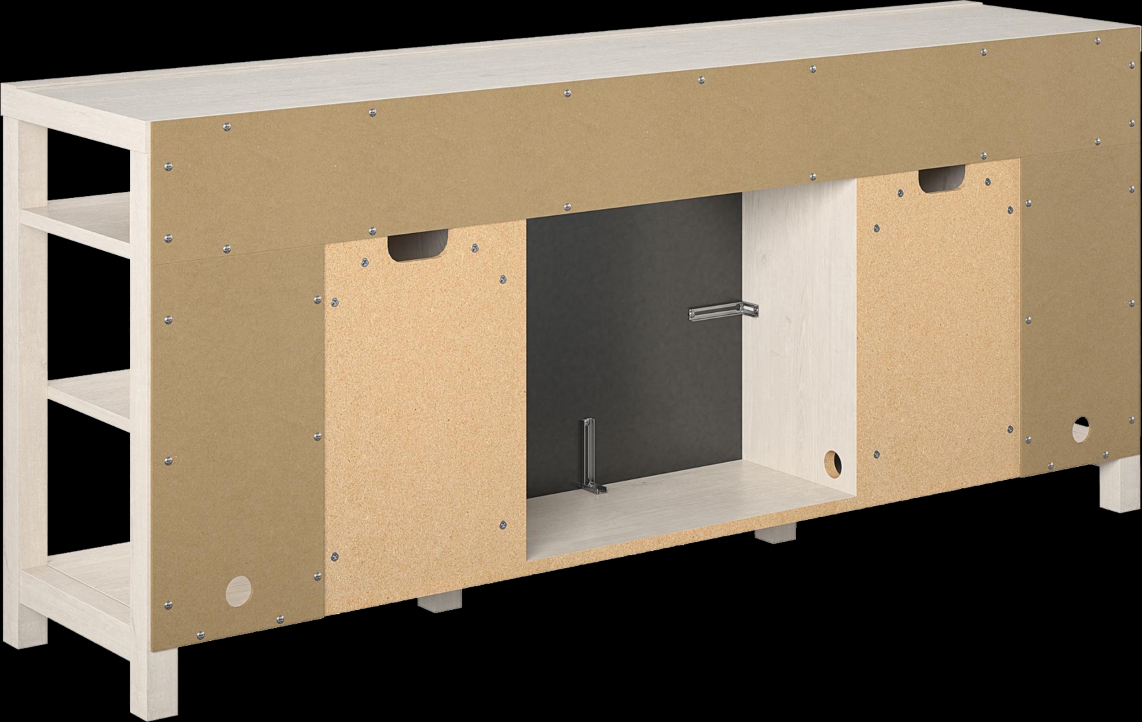 Turrell Ivory 68 in. Console with Electric Fireplace - Thumbnail - Image 10