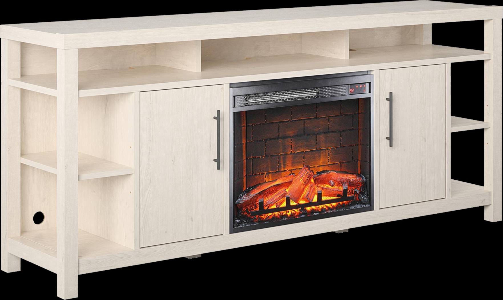 Turrell Ivory 68 in. Console with Electric Fireplace - Thumbnail - Image 1