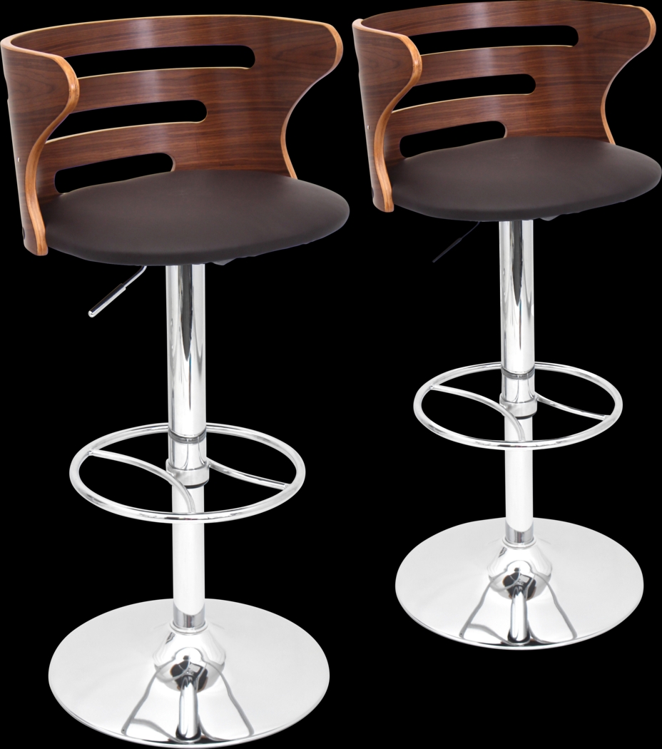 Turrentine Brown Adjustable Barstool, Set of 2 - Thumbnail - Image 1