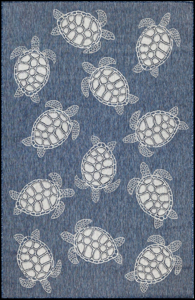 Turtle Cove Navy 7'10 x 9'10 Indoor/Outdoor Rug - Thumbnail - Image 1
