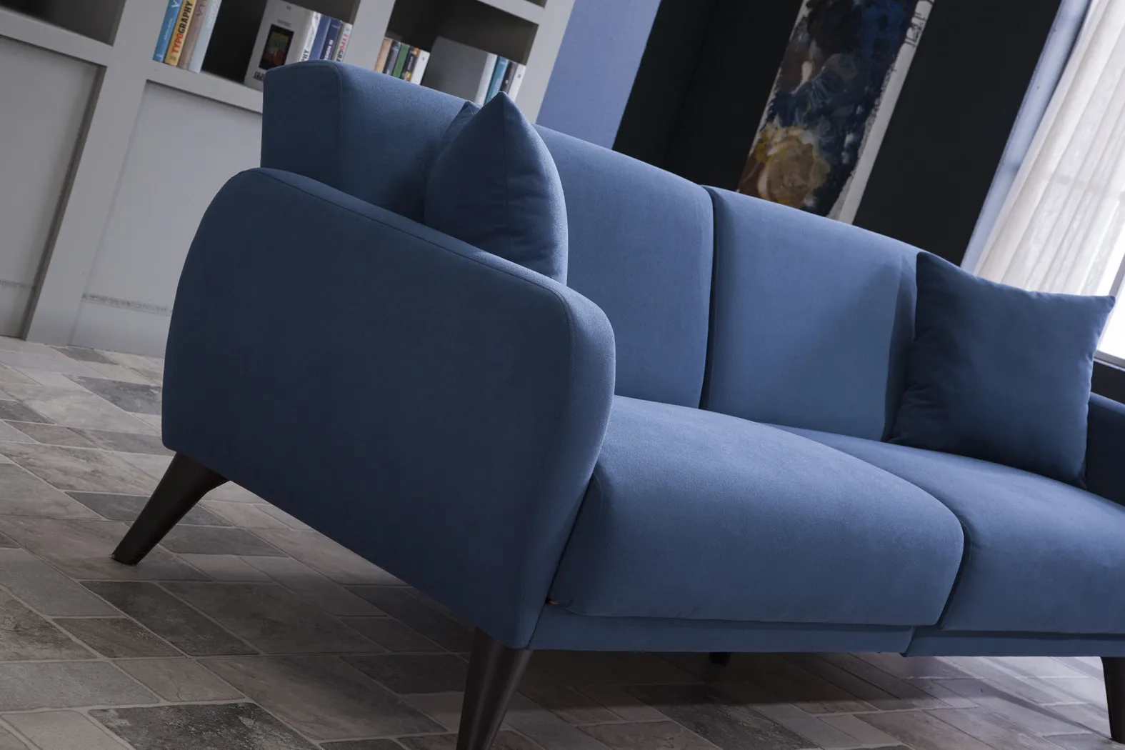 Tusico Blue Sleeper Sofa - Image 8