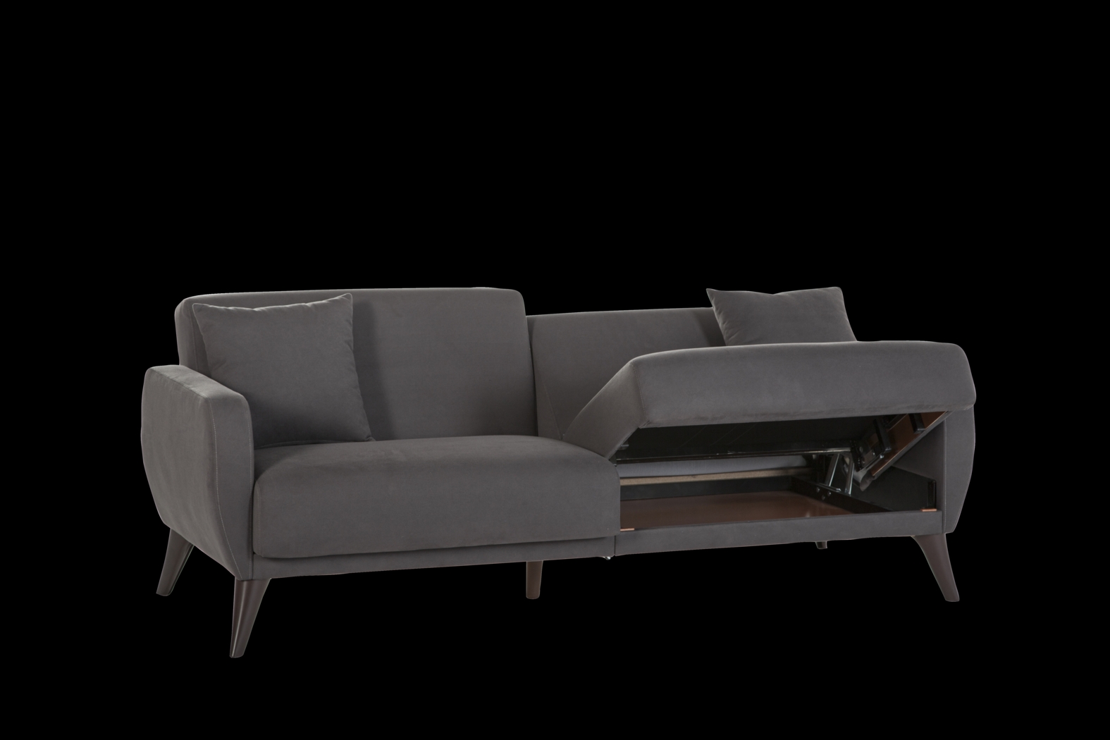 Tusico Charcoal Sleeper Sofa - Thumbnail - Image 4
