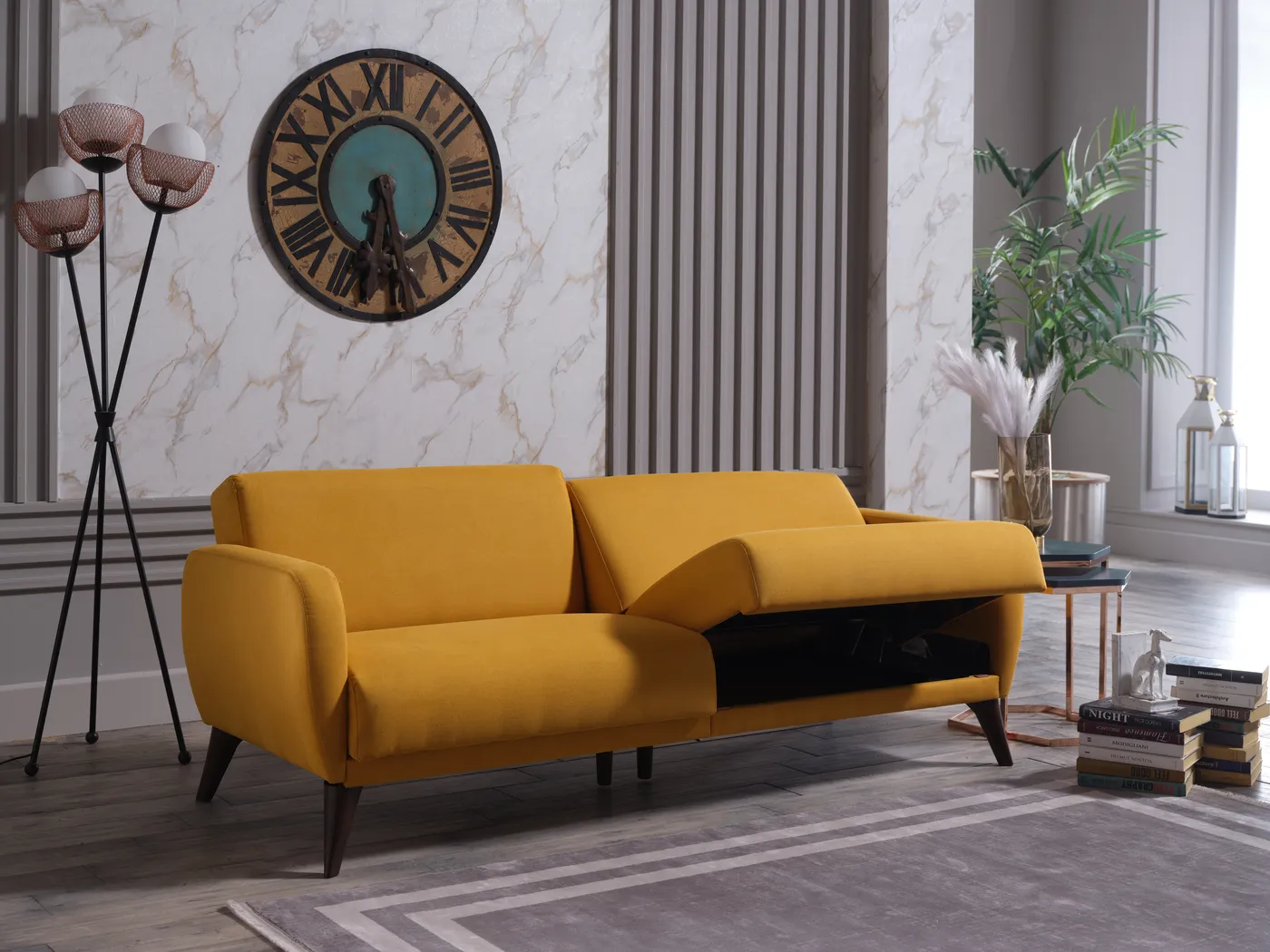 Tusico Yellow Sleeper Sofa - Image 8