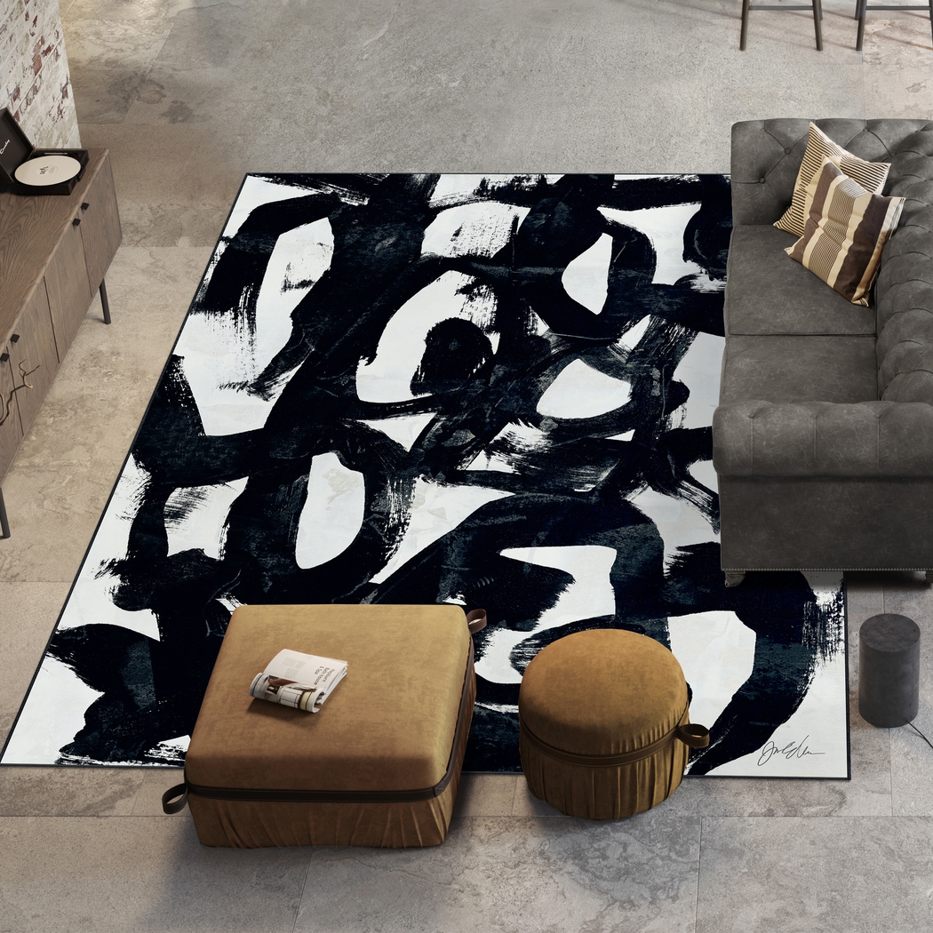 Tuskvigor Black 7'7 x 10'5 Rug - Thumbnail - Image 2