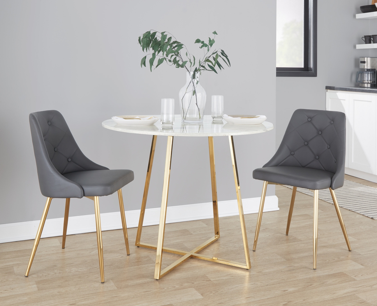 Twikenham Gray Side Chair, Set of 2 - Thumbnail - Image 2