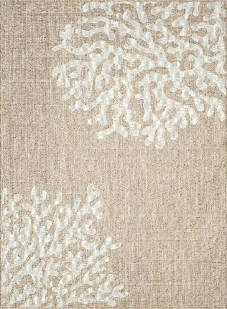 Twilree II Beige 6'6 x 9' Indoor,Outdoor Rug - Thumbnail - Image 1