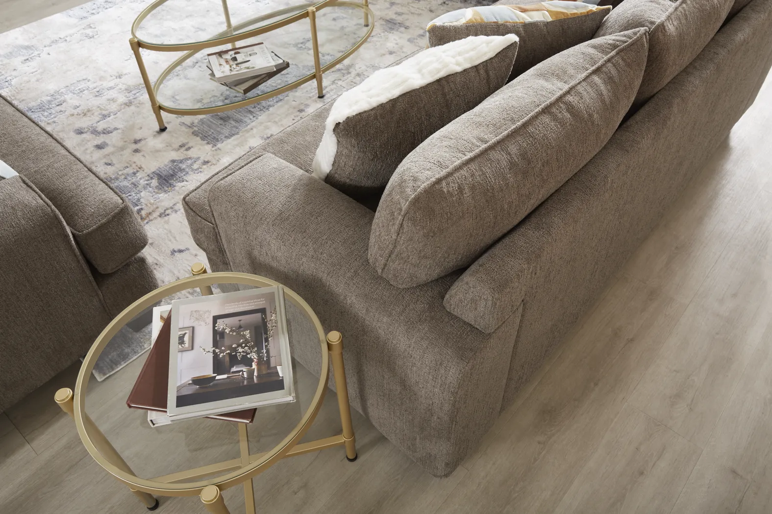 Twin Falls Mink 7 Pc Living Room with Sleeper Sofa - Thumbnail - Image 6