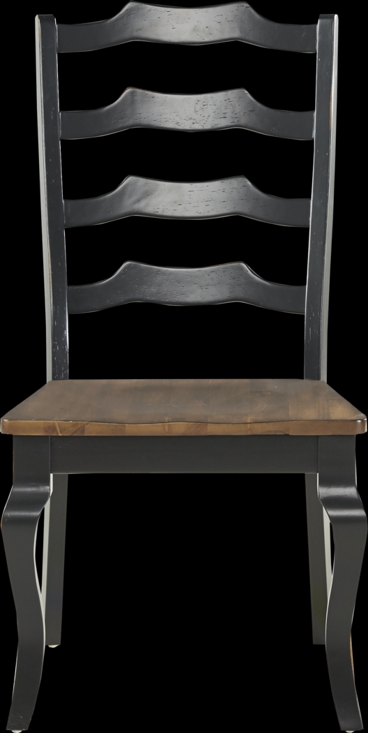 Twin Lakes Black Ladder Back Side Chair - Thumbnail - Image 2