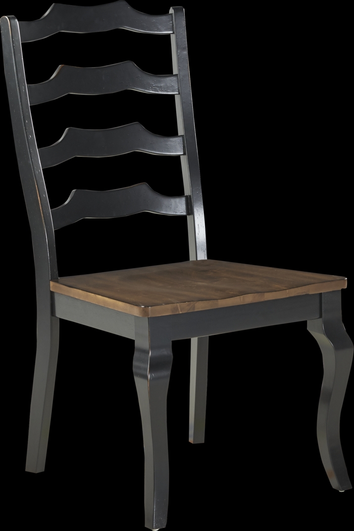 Twin Lakes Black Ladder Back Side Chair - Thumbnail - Image 1