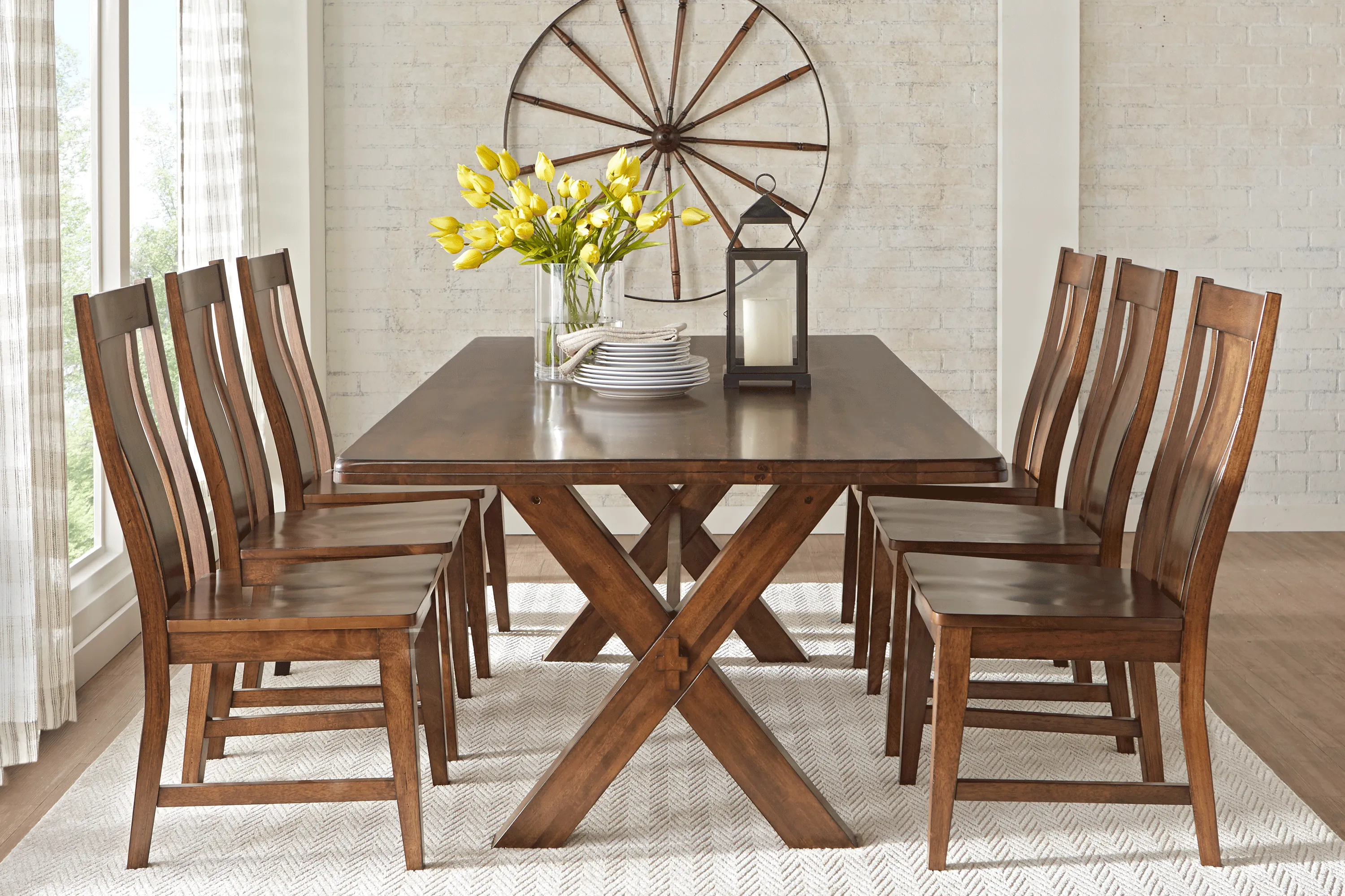 Twin Lakes Brown 8 Pc 72 in. Rectangle Dining Room - Thumbnail - Image 1