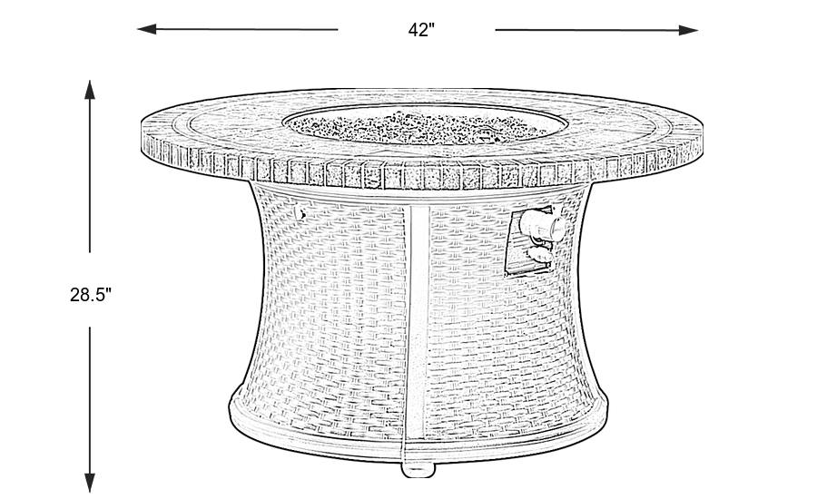 Dimension Image. Please refer to the Dimension Tab on this page for dimension details.