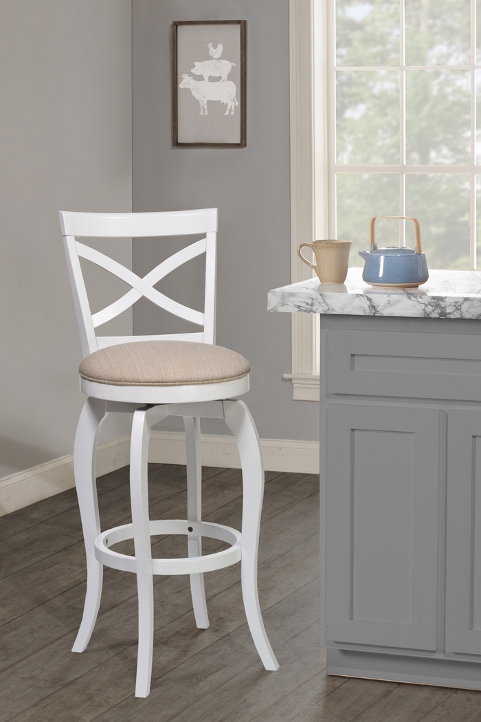 Tyfield Beige Swivel Counter Height Stool - Thumbnail - Image 2