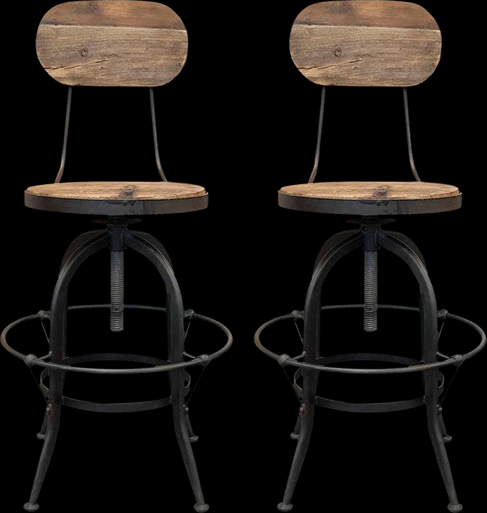 Tylaeno Natural/Black Swivel Stool, Set of 2 - Thumbnail - Image 1