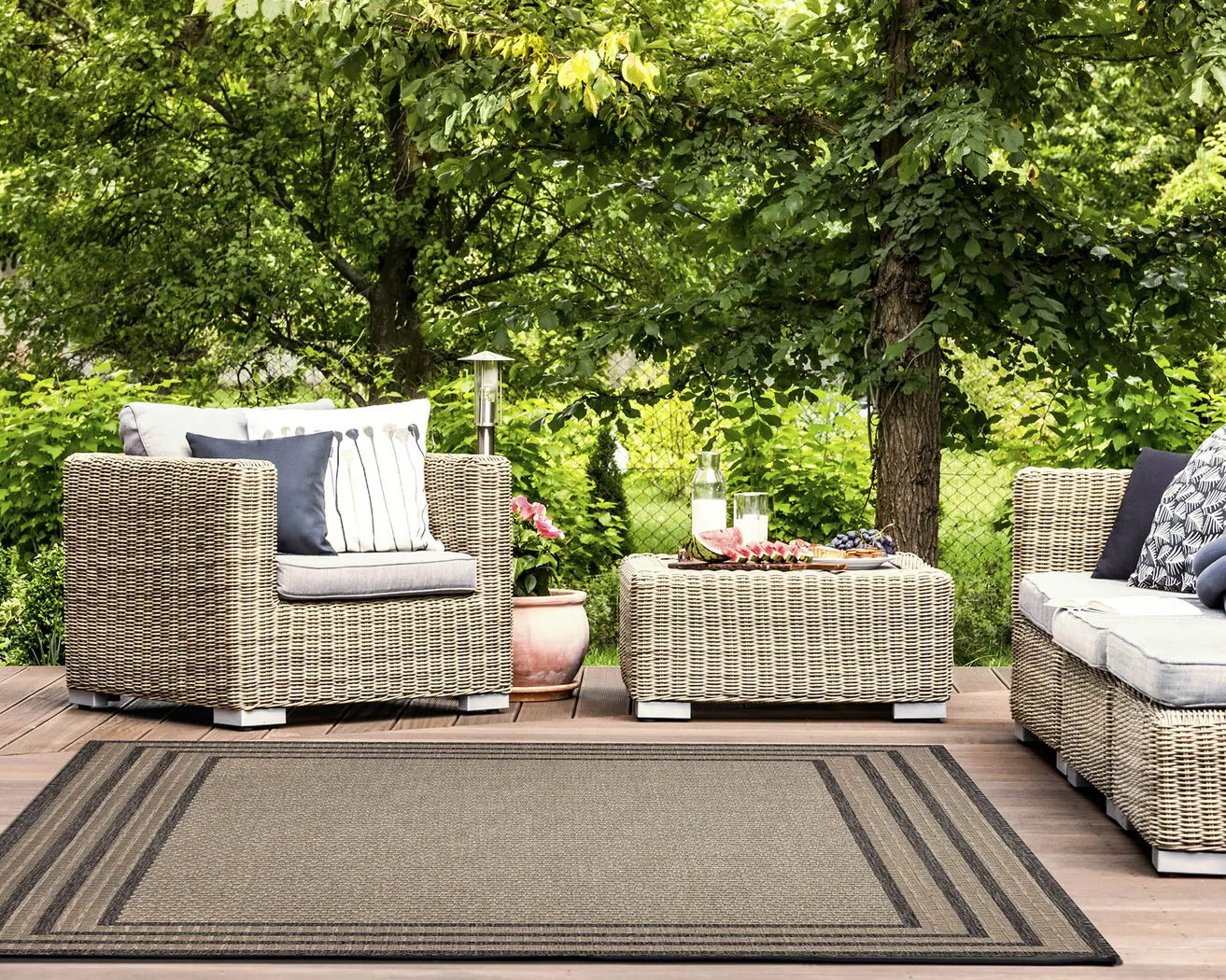 Typha Taupe 5'3 x 7'3 Indoor/Outdoor Rug - Thumbnail - Image 2