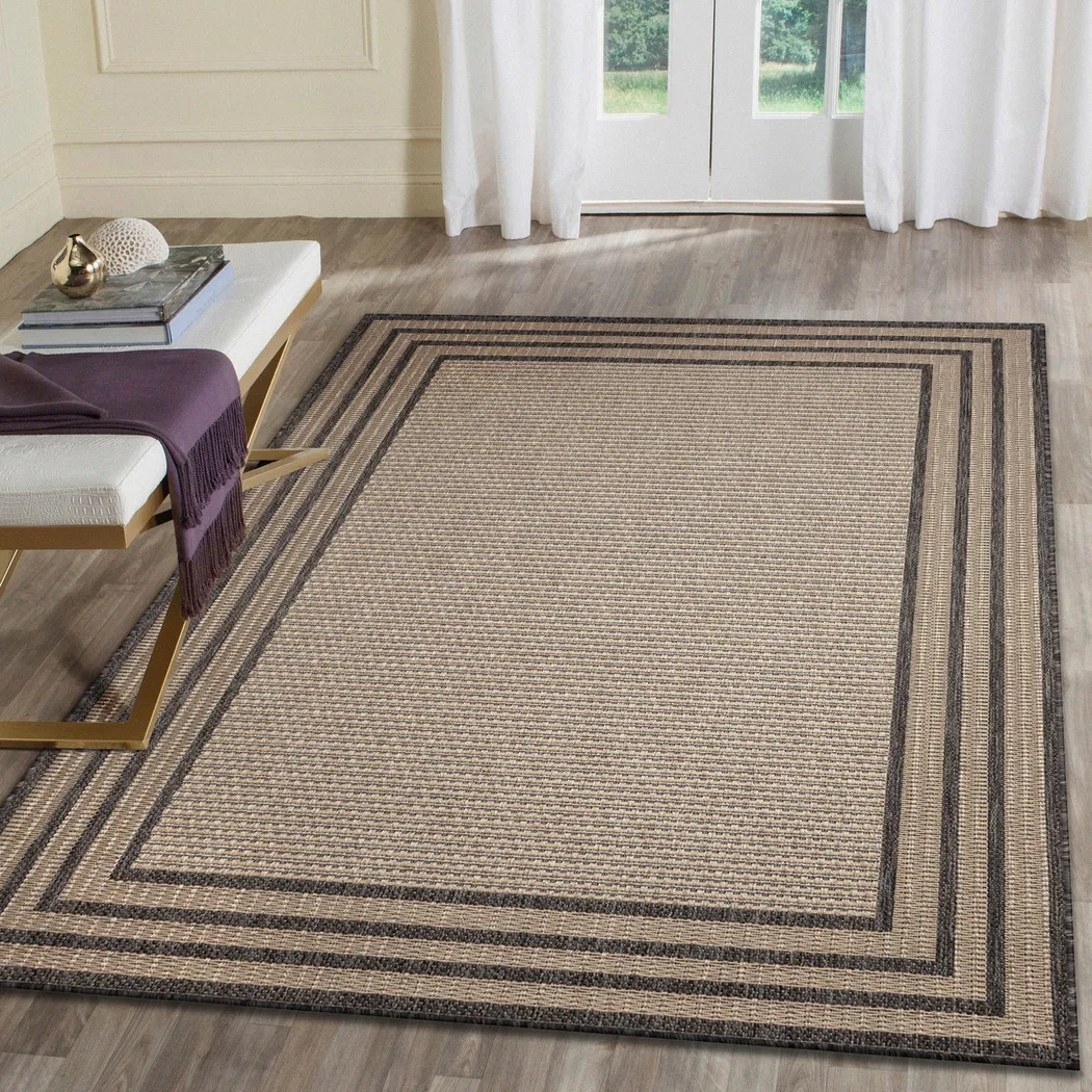 Typha Taupe 5'3 x 7'3 Indoor/Outdoor Rug - Thumbnail - Image 3