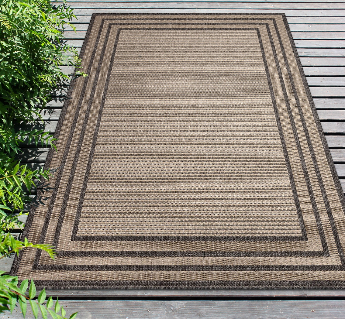 Typha Taupe 6'6 x 9'4 Indoor/Outdoor Rug - Thumbnail - Image 2