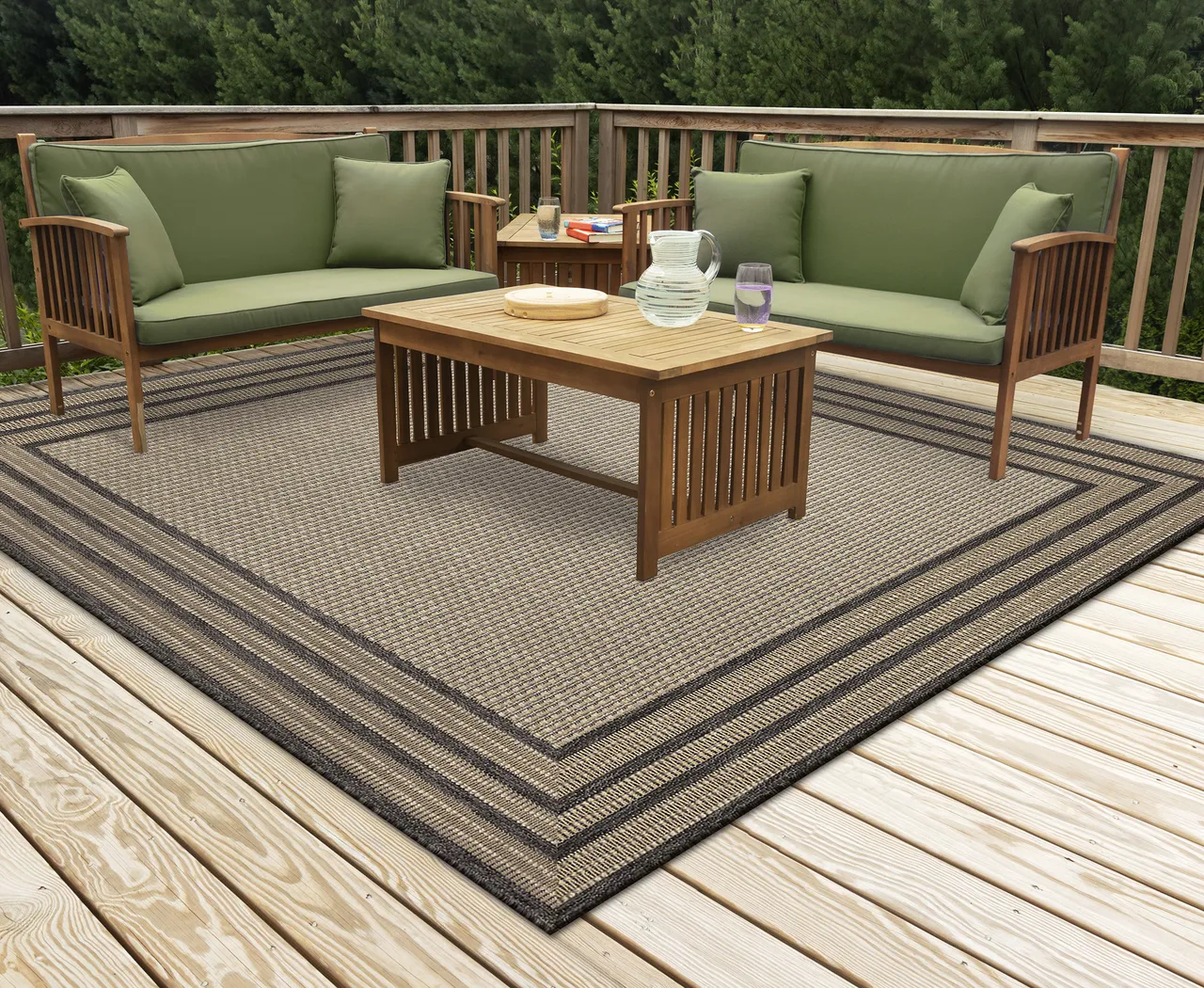 Typha Taupe 7'10 Sqaure Indoor/Outdoor Rug - Thumbnail - Image 2