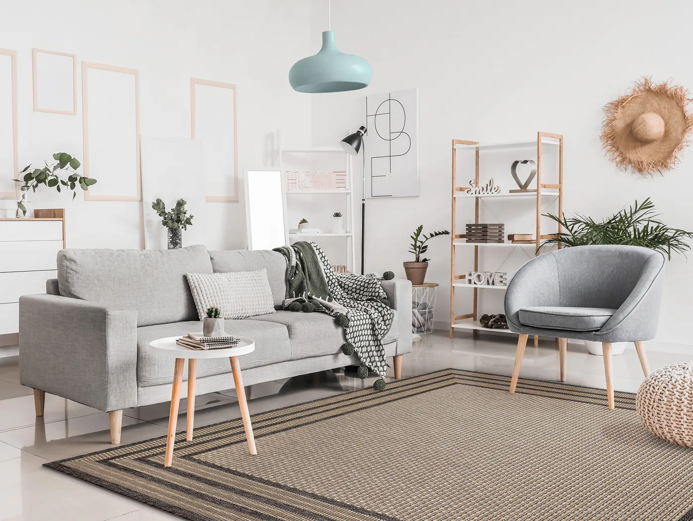 Typha Taupe 7'10 Sqaure Indoor/Outdoor Rug - Thumbnail - Image 3