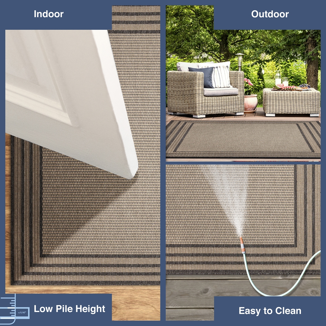 Typha Taupe 7'10 x 9'10 Indoor/Outdoor Rug - Thumbnail - Image 4