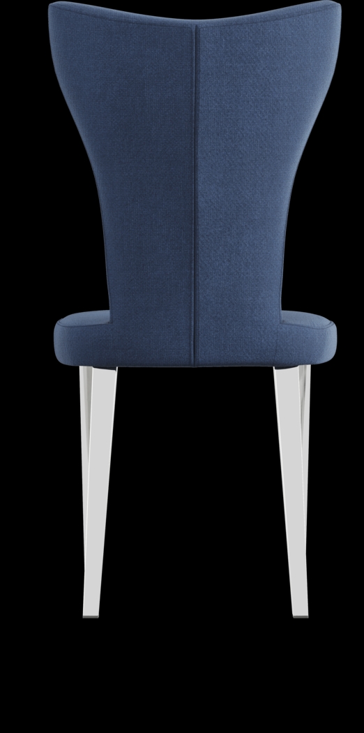 Zenica Silver 5 Pc Rectangle Dining Room with Blue Chairs - Thumbnail - Image 9