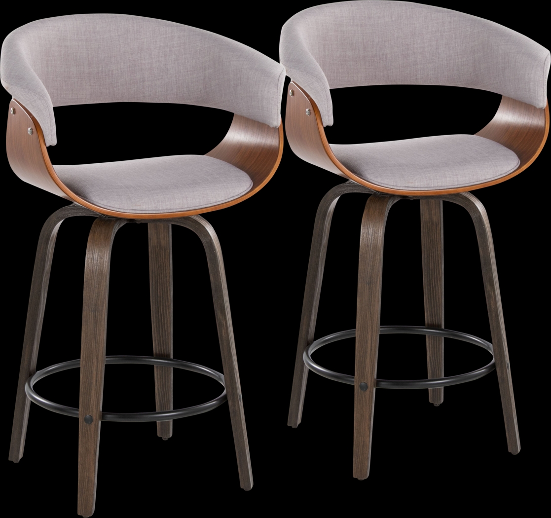 Uandi I Stone Swivel Counter Height Stool, Set of 2 - Thumbnail - Image 1