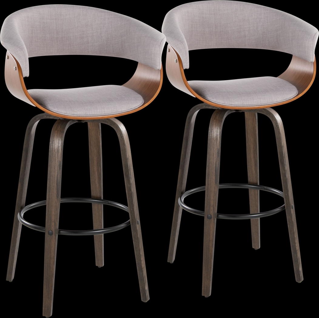 Uandi I Stone Swivel Counter Height Stool, Set of 2 - Thumbnail - Image 1