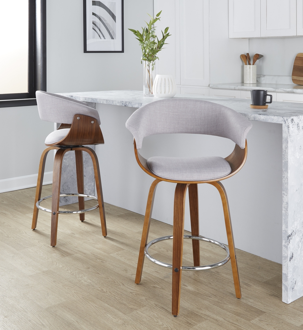 Uandi II Stone Swivel Counter Height Stool, Set of 2 - Thumbnail - Image 3