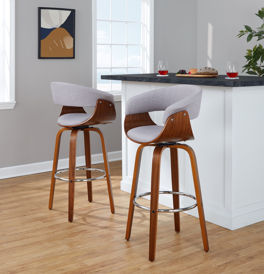 Uandi II Stone Swivel Counter Height Stool, Set of 2 - Thumbnail - Image 2