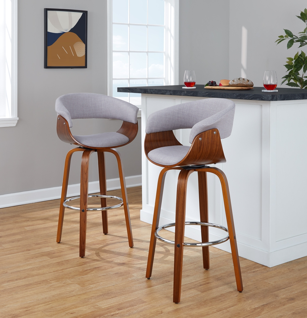 Uandi II Stone Swivel Counter Height Stool, Set of 2 - Thumbnail - Image 3