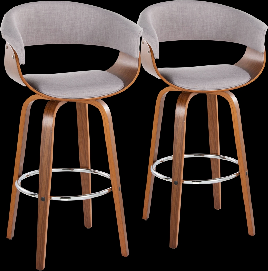 Uandi II Stone Swivel Counter Height Stool, Set of 2 - Thumbnail - Image 1