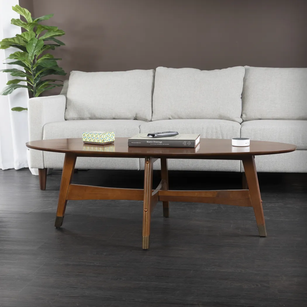 Uggan Brown Oval Cocktail Table - Thumbnail - Image 3